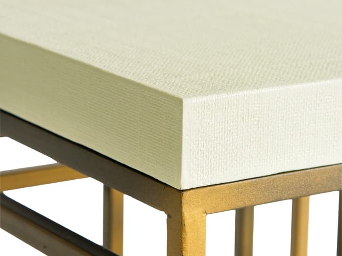 Andrew Martin Cream And Brass Console Table NEW