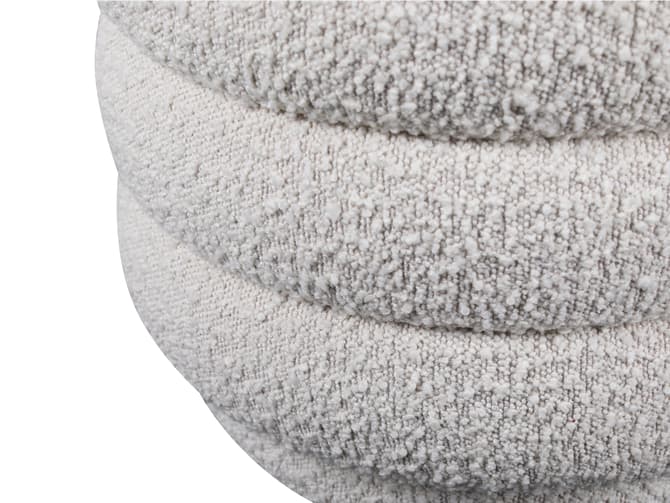 Andrew Martin Cream Boucle Ribbed Ottoman