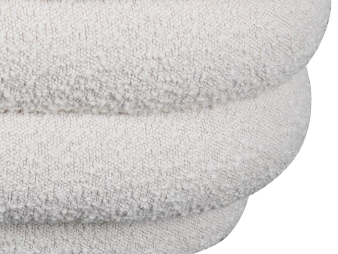Andrew Martin Cream Boucle Ribbed Ottoman Bench