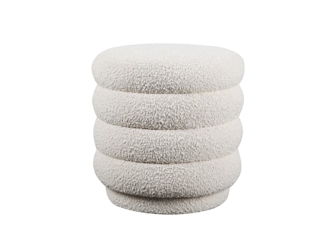 andrew martin Cream boucle ribbed ottoman