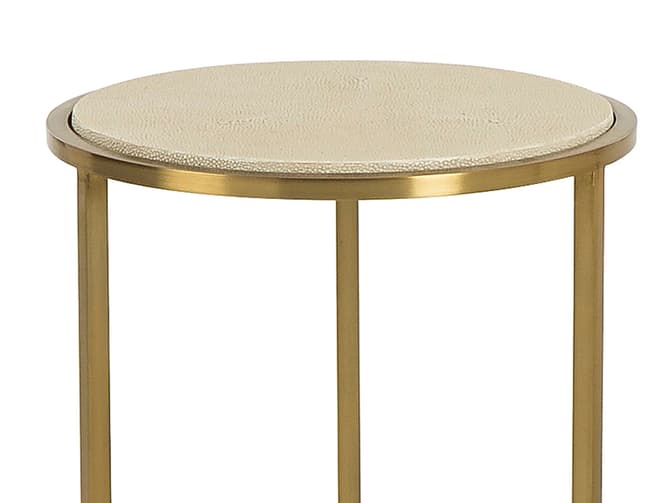 Andrew Martin Cream Shagreen Accent Table