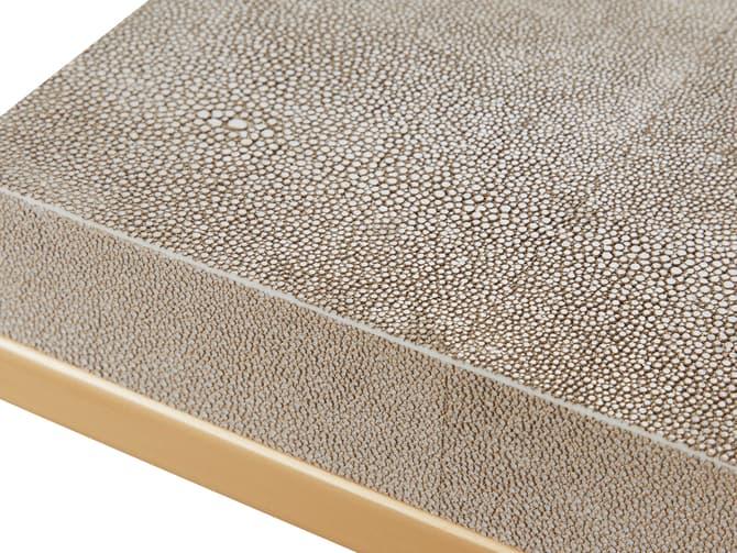 Andrew Martin Cream Shagreen Side Table