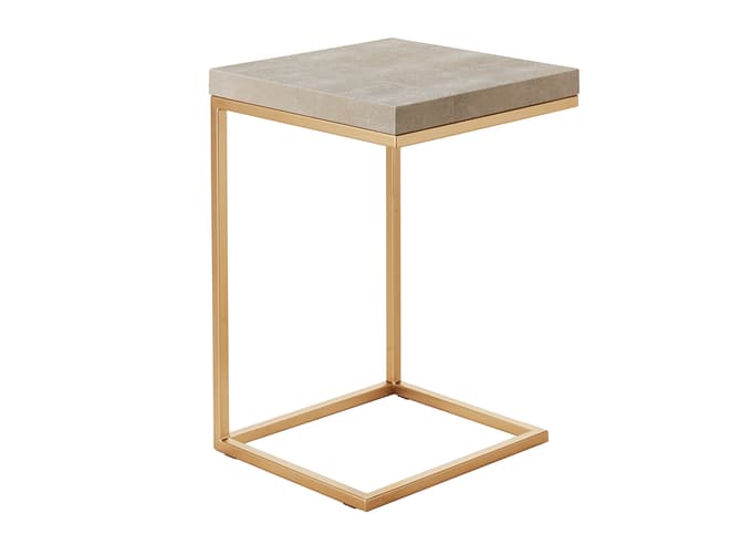 Andrew Martin Cream Shagreen Side Table