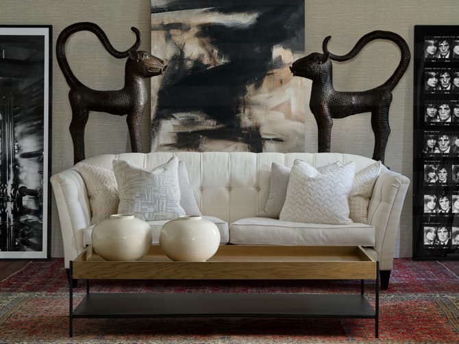 Andrew Martin Curved High-back Sofa In Any Fabric