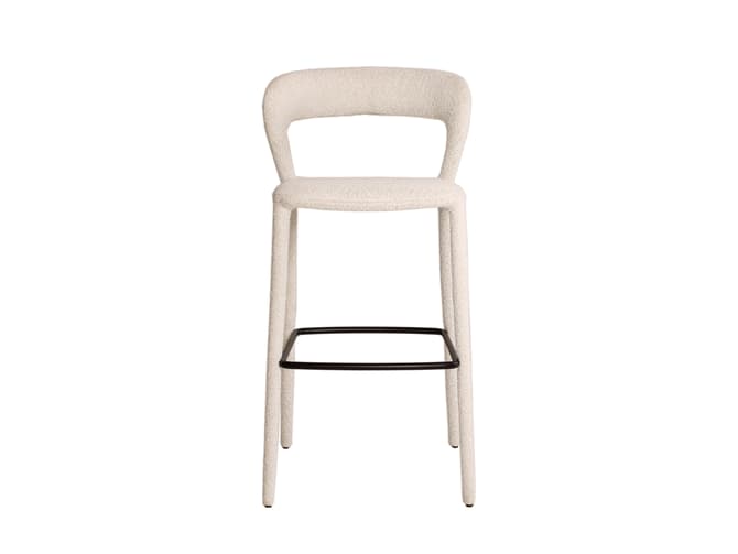 Andrew Martin Curved Open Back Bar Stool In White