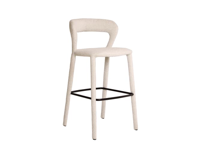 andrew martin Curved open back bar stool in white