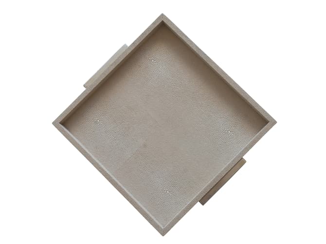 Andrew Martin Decorative Faux Shagreen Cream Tray