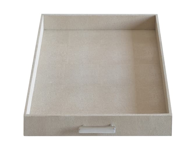 Andrew Martin Decorative Faux Shagreen Cream Tray