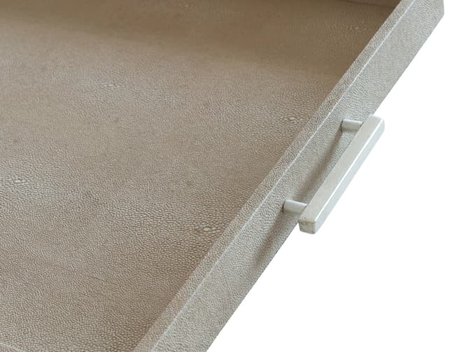 Andrew Martin Decorative Faux Shagreen Cream Tray
