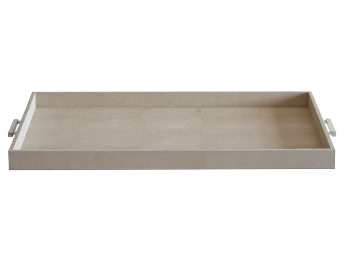 andrew martin Decorative faux shagreen cream tray