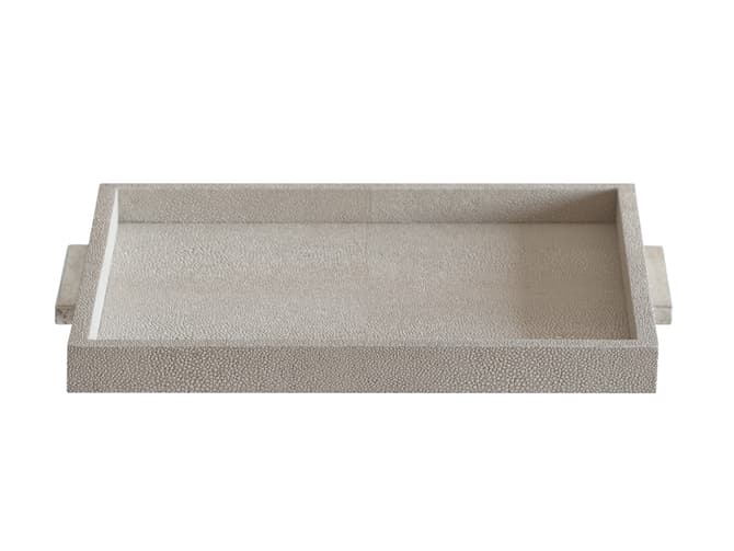 andrew martin Decorative faux shagreen cream tray