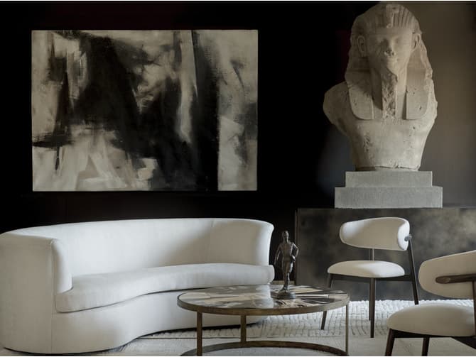 Andrew Martin Elegant Curved Sofa In Any Fabric