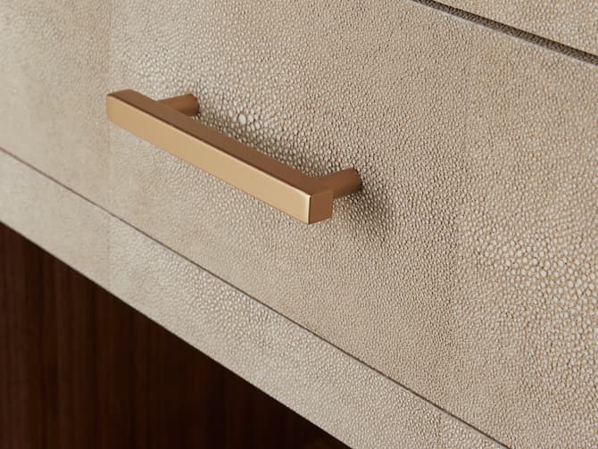 Andrew Martin Faux Shagreen Bedside Table In Cream