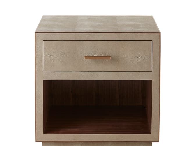 andrew martin Faux shagreen bedside table in cream