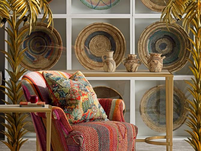 Andrew Martin Faux Shagreen Console Table In Cream