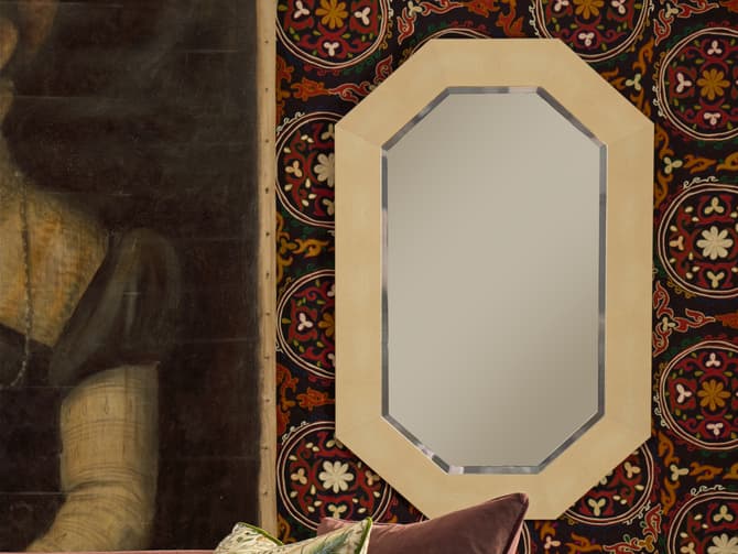 Andrew Martin Faux Shagreen Mirror