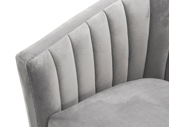Andrew Martin Grey Quilted Velvet Occasional Chair
