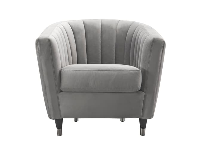 Andrew Martin Grey Quilted Velvet Occasional Chair