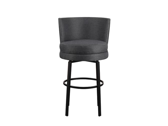 Andrew Martin Grey Upholstered Swivel Bar Stool