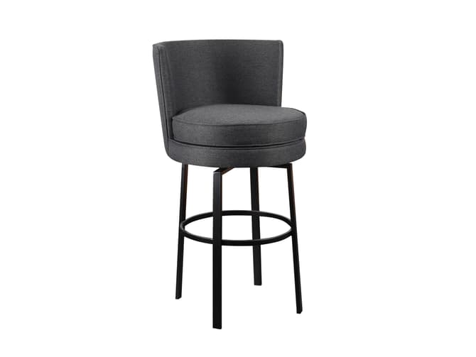 andrew martin Grey upholstered swivel bar stool