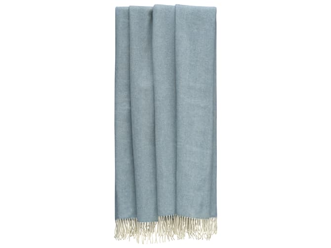 Andrew Martin Herringbone Throw In Duck Egg Blue