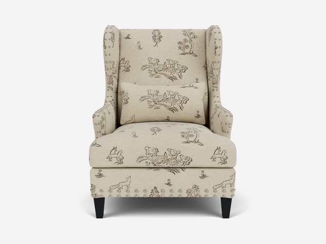 Andrew Martin Large Winged Back Armchair