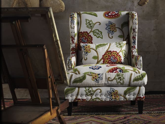 Andrew Martin Large Winged Back Armchair