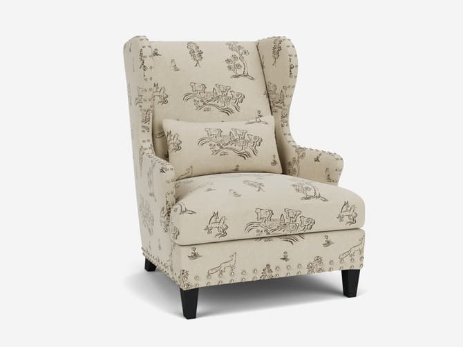 andrew martin Large winged back armchair