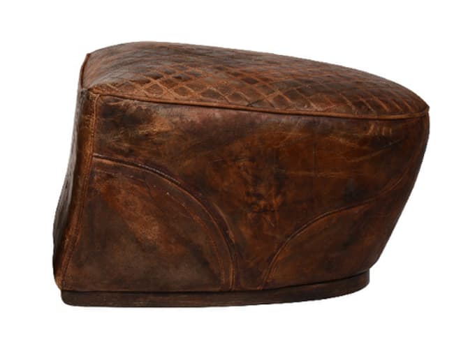 andrew martin Leather footstool by Timothy Oulton