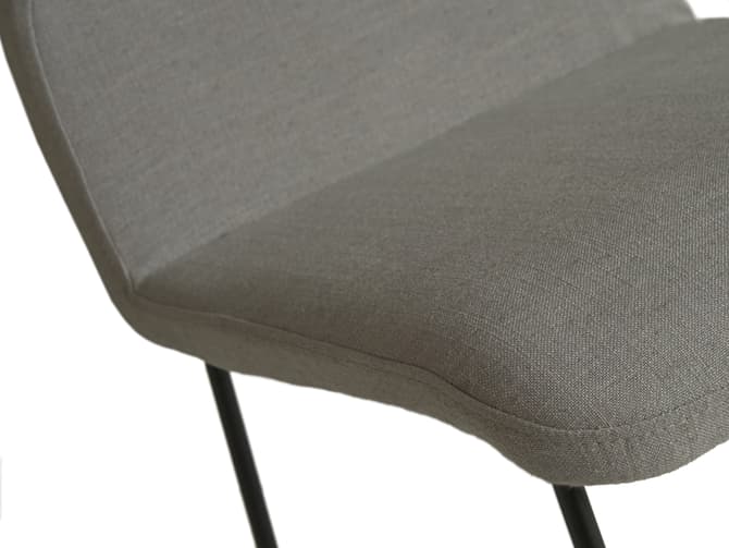 Andrew Martin Low Back Bar Stool In Grey Linen