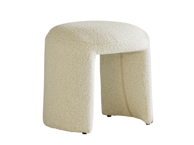 Andrew Martin Low Stool With Off-white Boucle