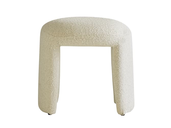 Andrew Martin Low Stool With Off-white Boucle
