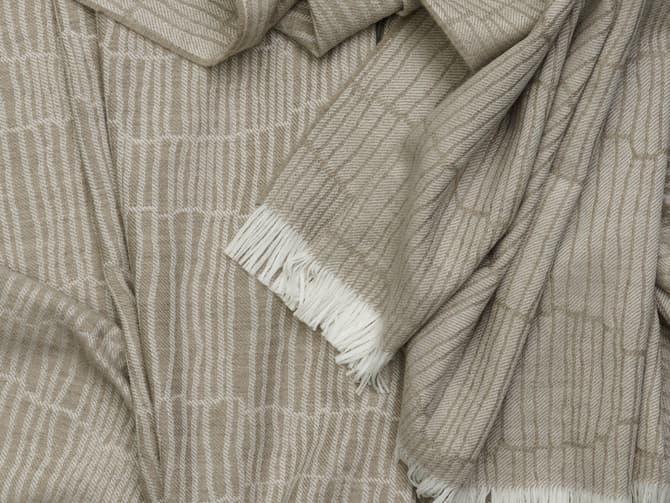 Andrew Martin Merino Wool Throw In Latte