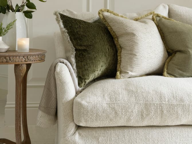 Andrew Martin Merino Wool Throw In Latte