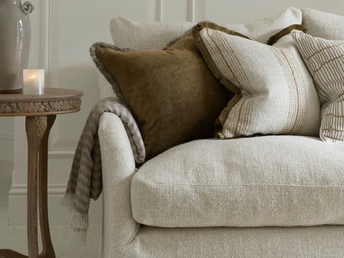 Andrew Martin Merino Wool Throw In Latte