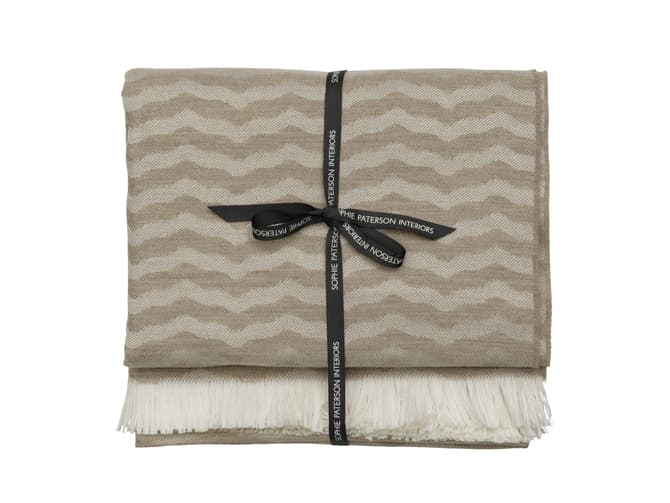 andrew martin Merino wool throw in Latte