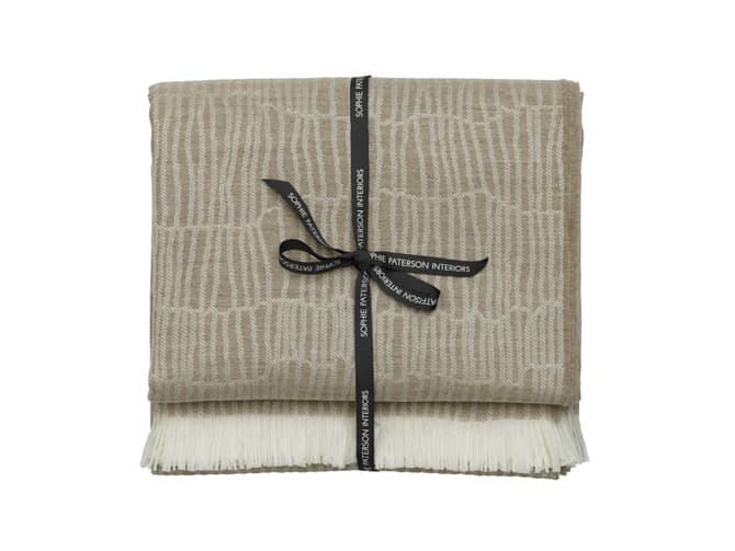 andrew martin Merino wool throw in Latte