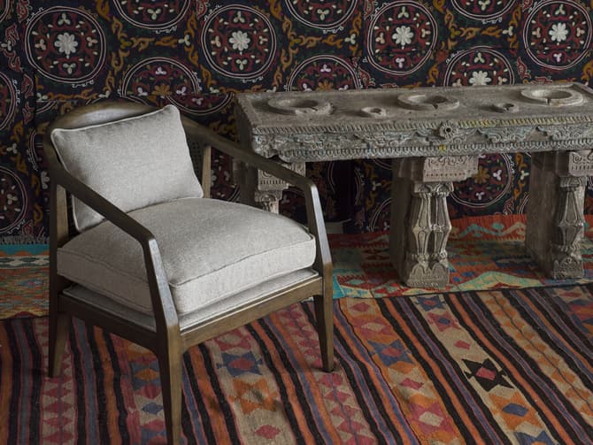 Andrew Martin Mid-century Dark Wood Armchair