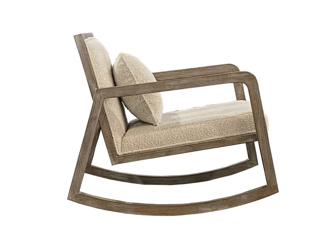Andrew Martin Mid-century Rocking Chair In Cream