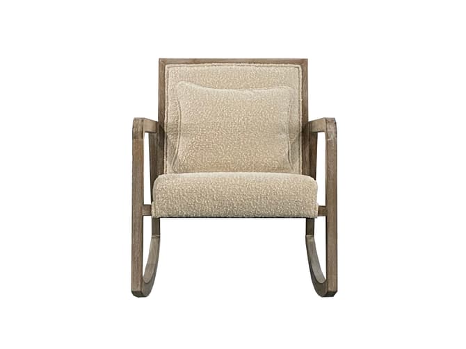 Andrew Martin Mid-century Rocking Chair In Cream