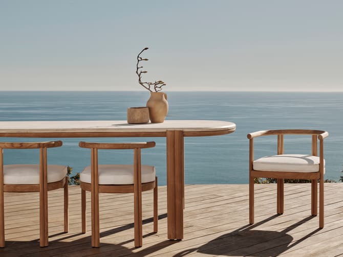 Andrew Martin Outdoor Dining Table In Teak