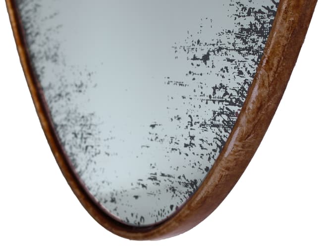 Andrew Martin Oval Mirror In Bronze