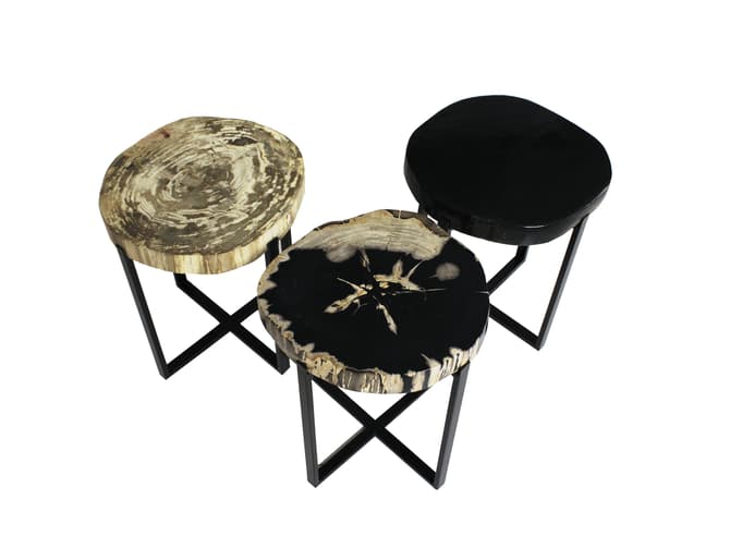 Andrew Martin Petrified Wood Side Table