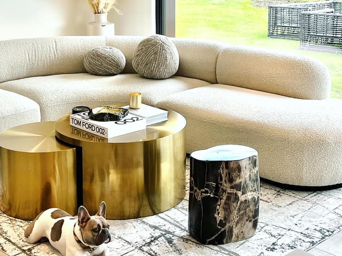 Andrew Martin Petrified Wood Side Table Or Stool