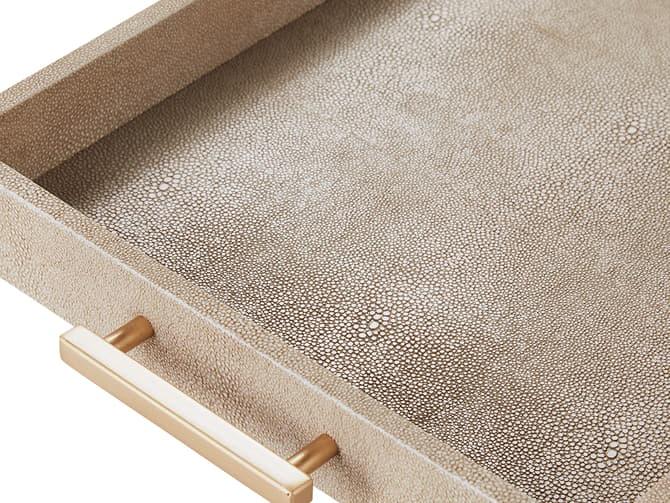 Andrew Martin Porto Faux Shagreen Cream Tray