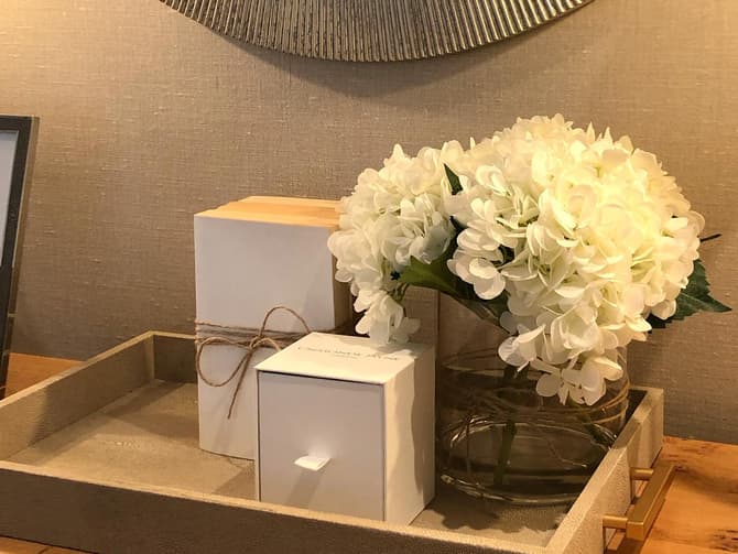 Andrew Martin Porto Faux Shagreen Cream Tray