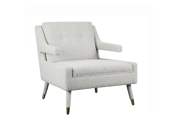 andrew martin Retro armchair in soft grey boucle