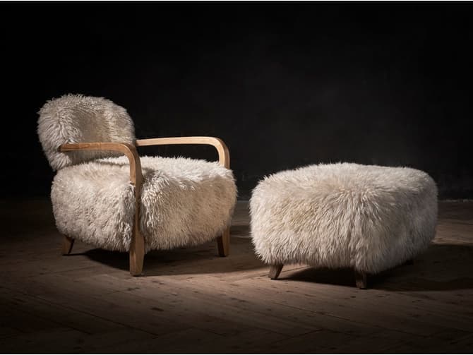 Andrew Martin Sheepskin Armchair By Timothy Oulton