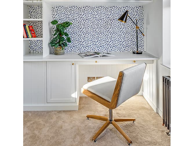 Andrew Martin Sleek Upholstered Swivel Desk Chair