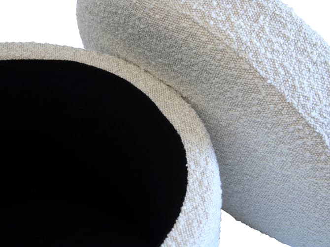 Andrew Martin Storage Footstool In Cream Boucle